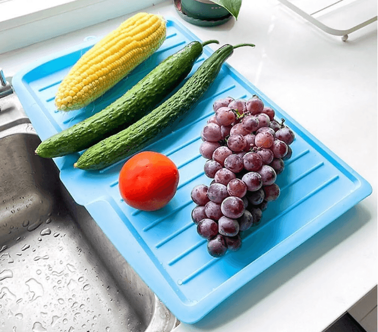 Plastic Over-Sink Draining Tray – Quick Drain Dish & Cup Drying Rack