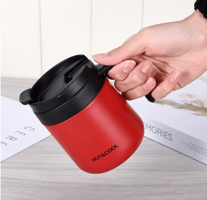 500ml Stainless Steel Insulated Coffee Mug with Handle & Lid